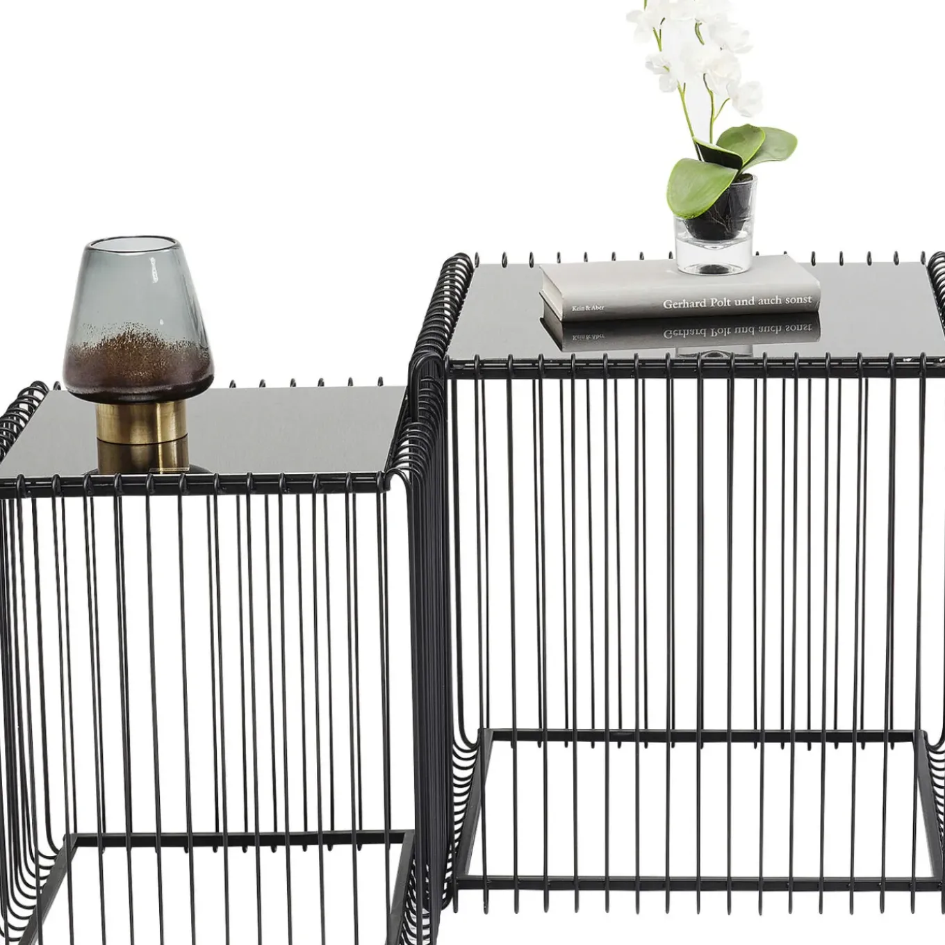 Tables D Appoint Wire Carre Noir 45X45Cm (2/Set)
