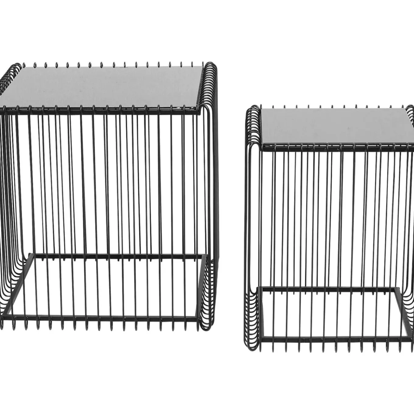 Tables D Appoint Wire Carre Noir 45X45Cm (2/Set)