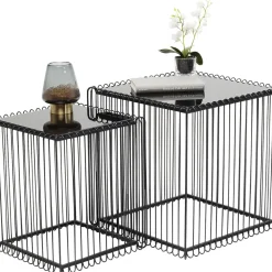 Tables D Appoint Wire Carre Noir 45X45Cm (2/Set)