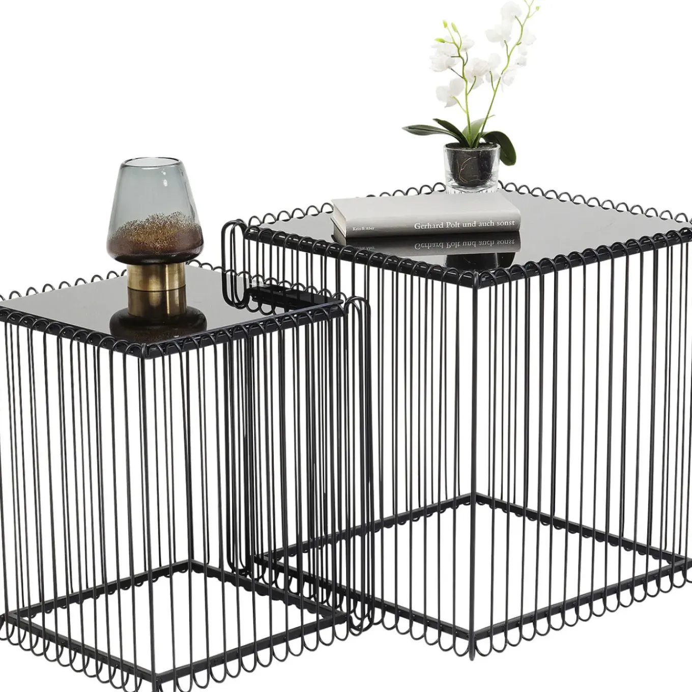 Tables D Appoint Wire Carre Noir 45X45Cm (2/Set)