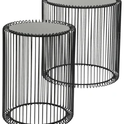 Tables D Appoint Wire Noir (Set/2) O44Cm