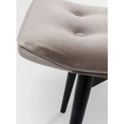Tabouret Black Vicky Velours Gris 46X59Cm
