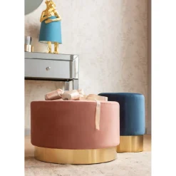 Tabouret Cherry Mauve Laiton O55Cm
