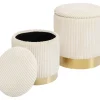 Tabouret Cherry Storage Cord Creme (2/Set)