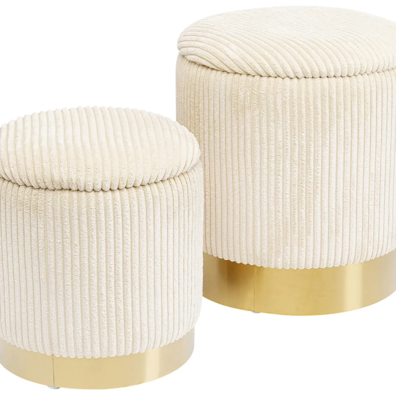 Tabouret Cherry Storage Cord Creme (2/Set)