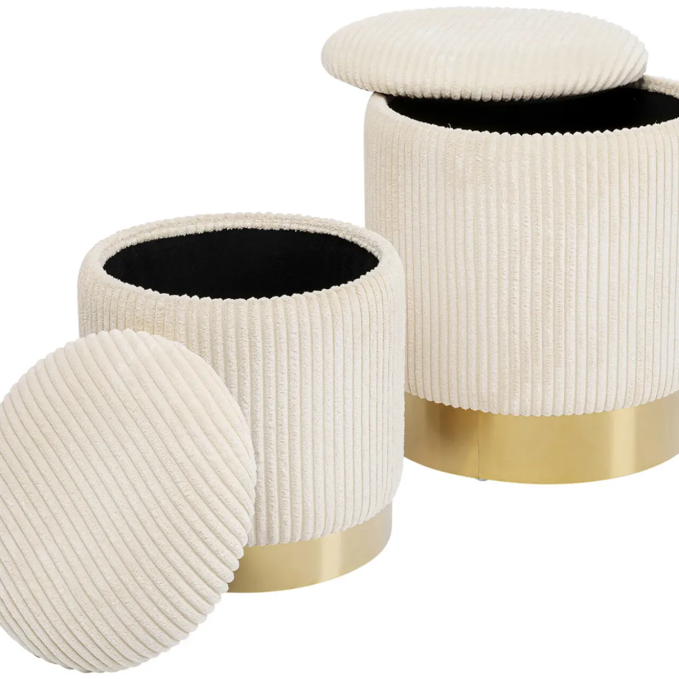 Tabouret Cherry Storage Cord Creme (2/Set)