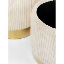 Tabouret Cherry Storage Cord Creme (2/Set)
