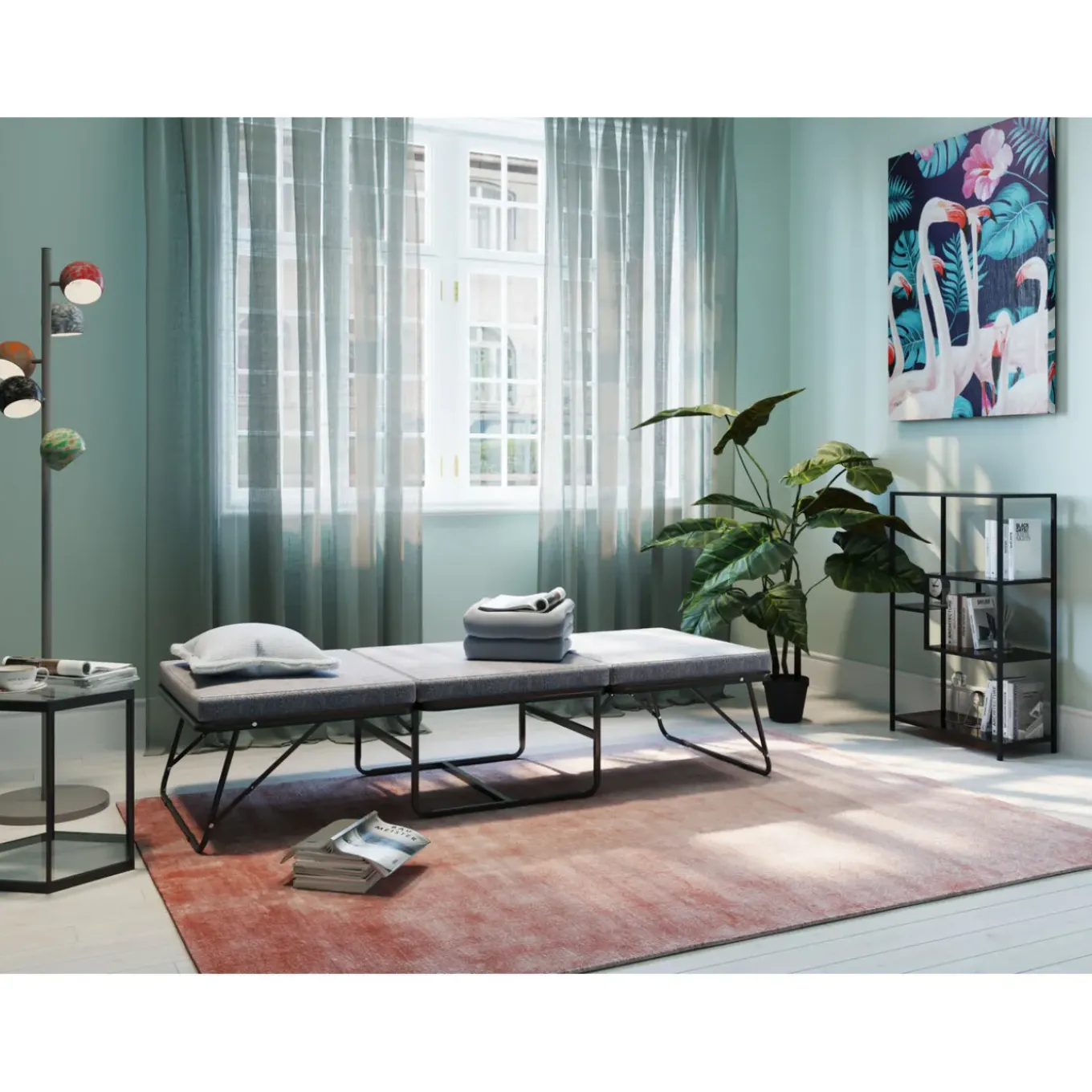 Tabouret Convertible Brenda Gris-Cover Gris 76X7