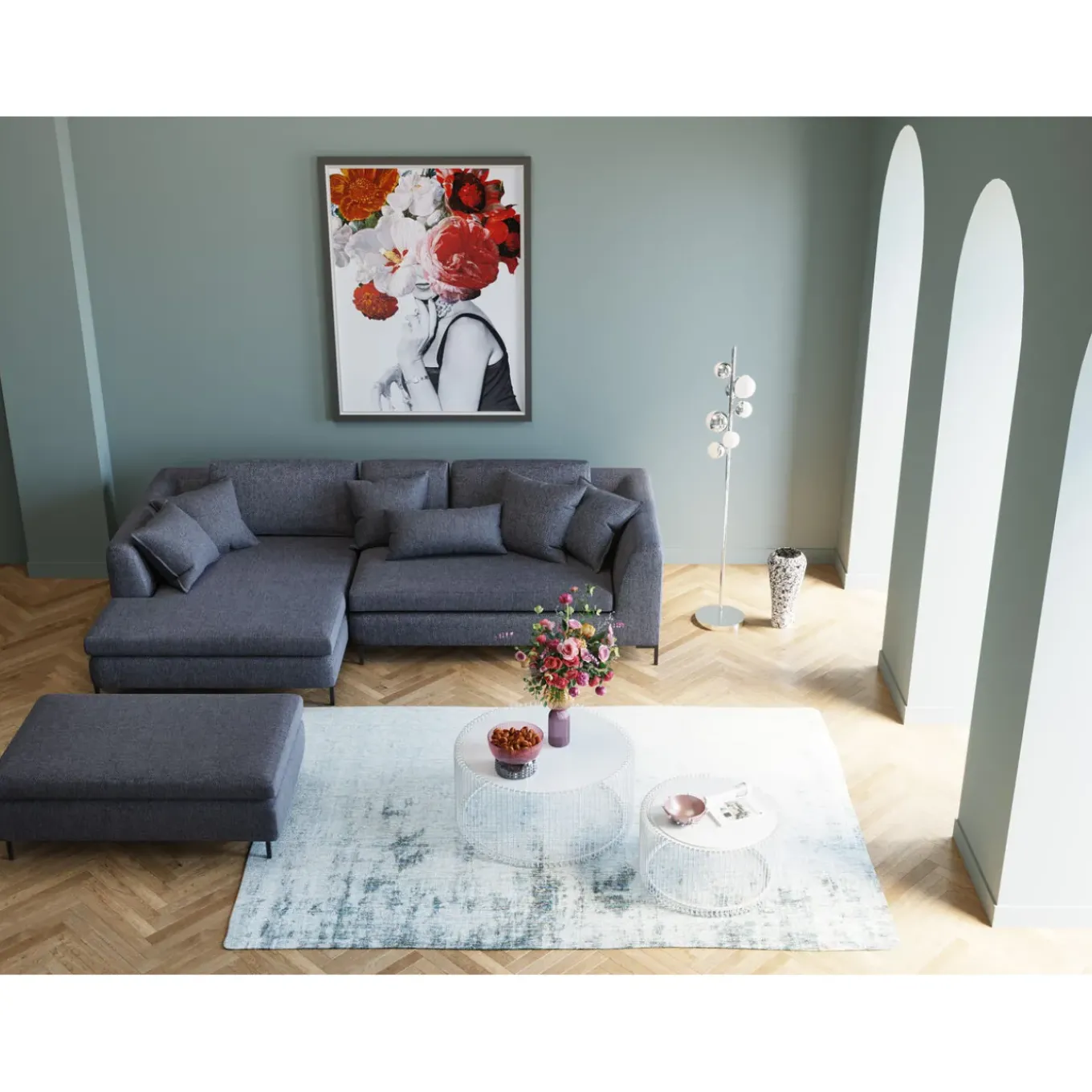 Tabouret Gianni Gris