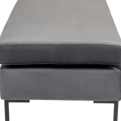 Tabouret Gianni Velours Gris Noir