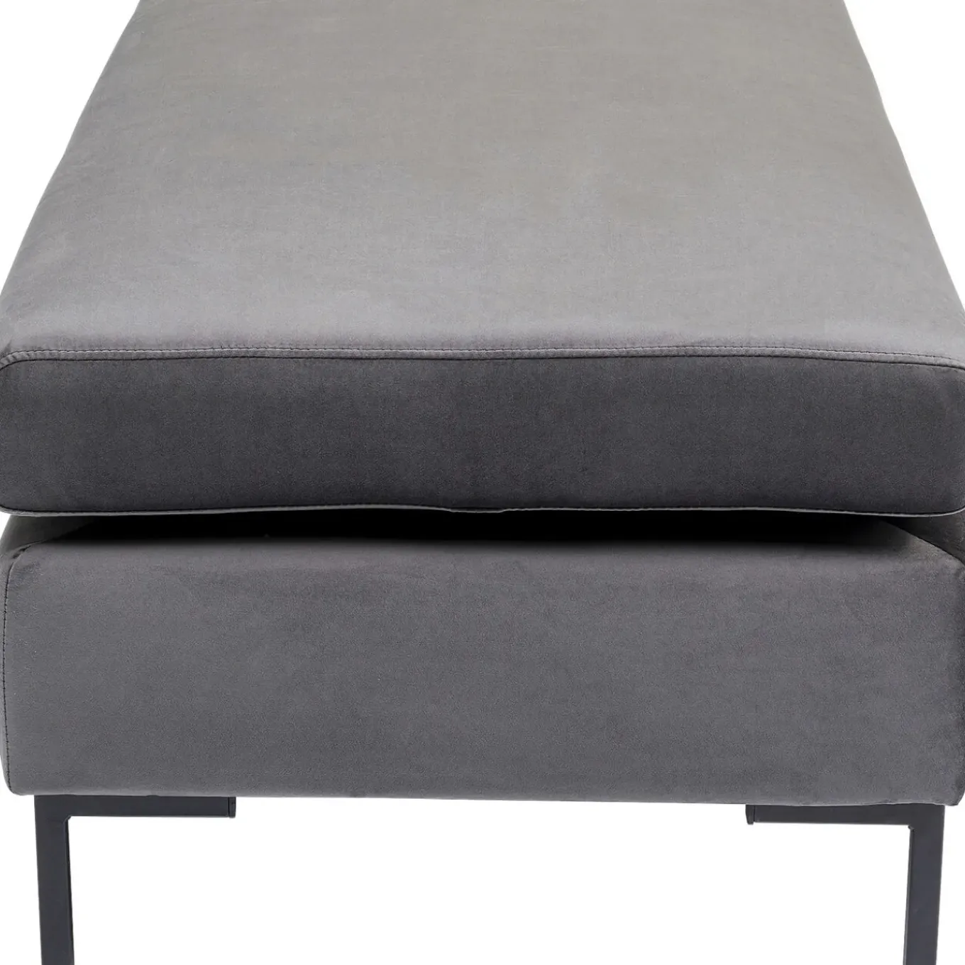 Tabouret Gianni Velours Gris Noir