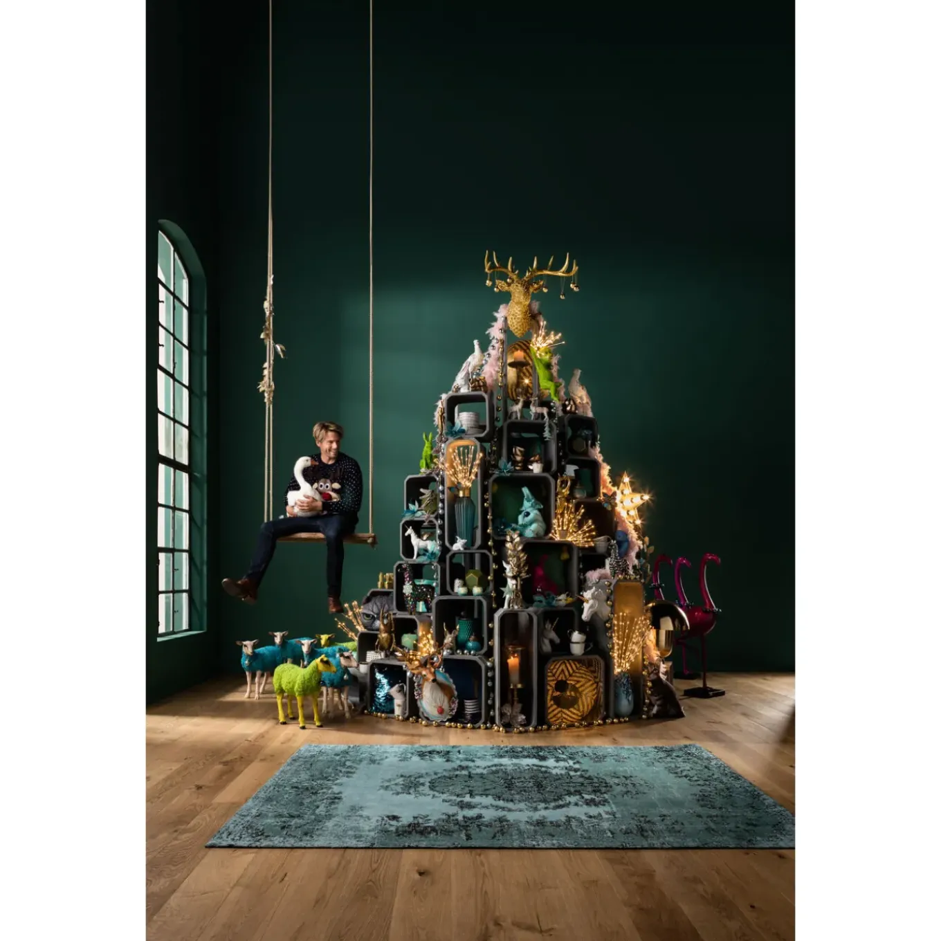Tapis Kelim Pop Turquoise 170X240Cm