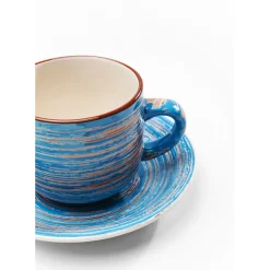 Tasses A Cafe Swirl Bleu (2-Parts)
