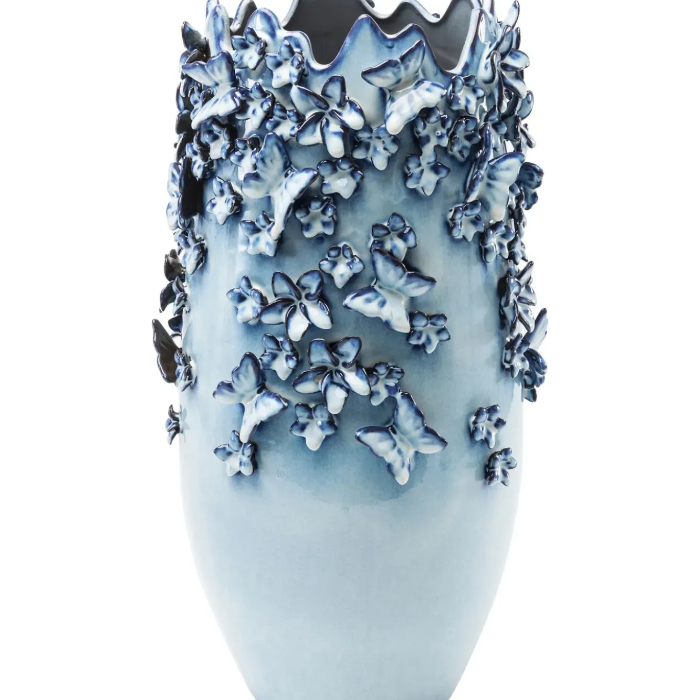 Vase Butterflies Bleu Clair 50Cm