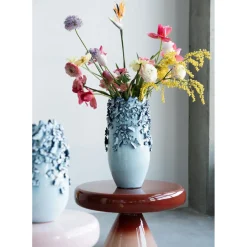 Vase Butterflies Bleu Clair 50Cm