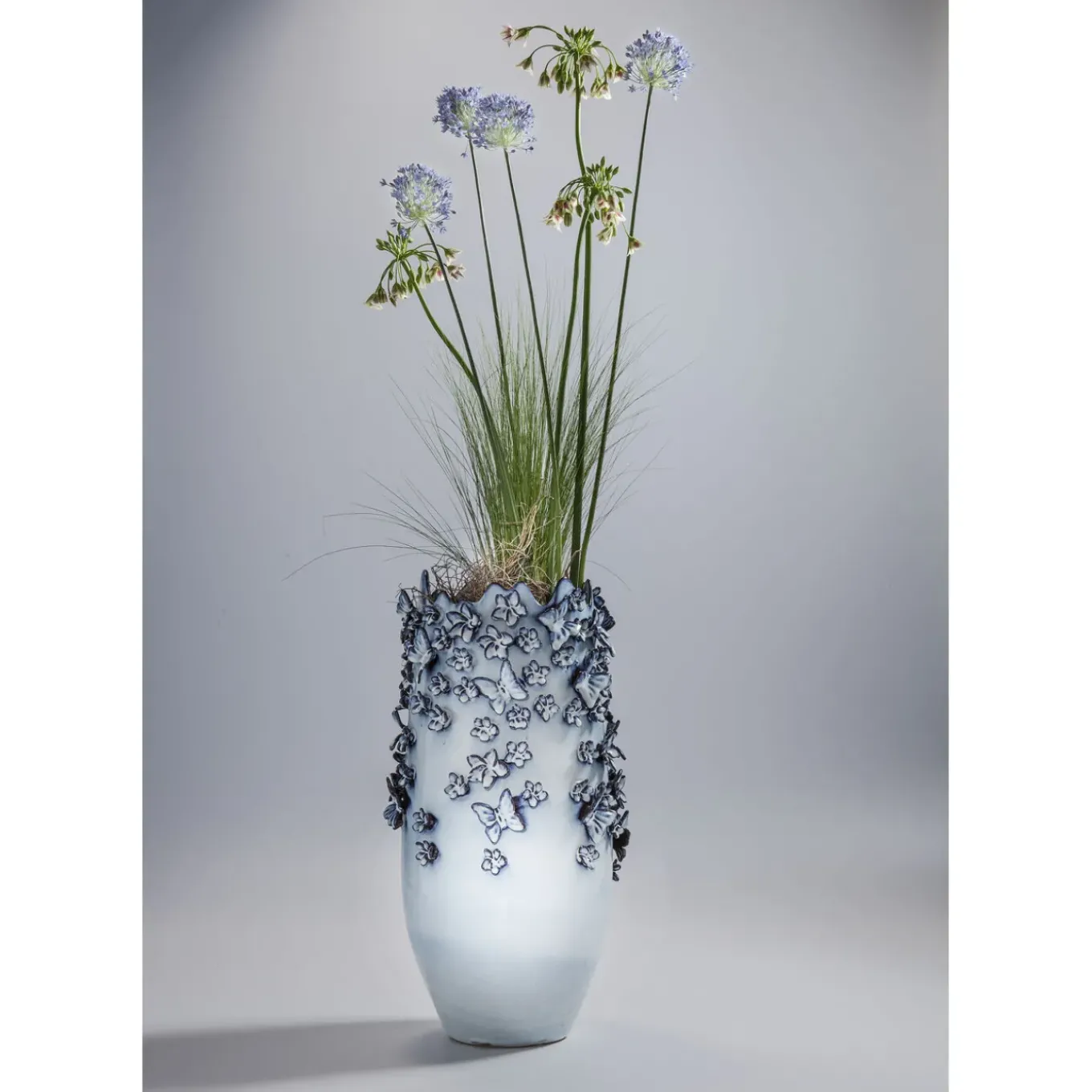 Vase Butterflies Bleu Clair 50Cm
