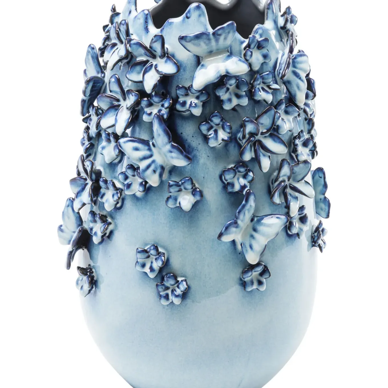 Vase Butterflies Bleu Clair 35Cm