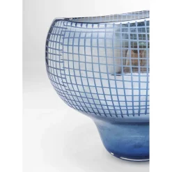 Vase Grid Luster Bleu 28Cm