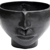 Vase Half Face Noir 23Cm
