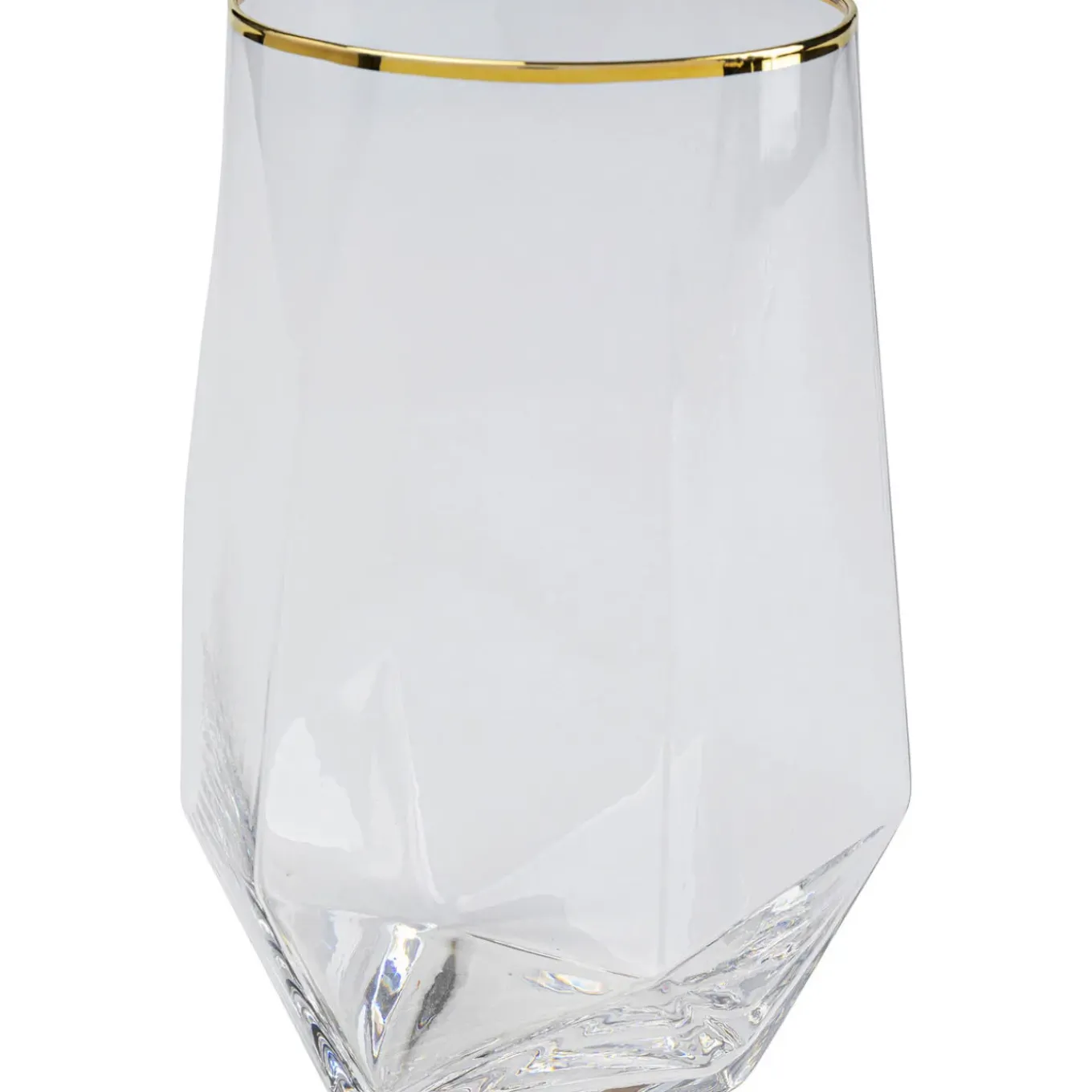 Verre A Eau Diamond Dore Rim