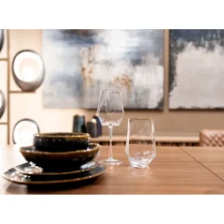Verre A Eau Diamond Dore Rim