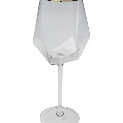 Verre A Vin Diamond Dore Rim